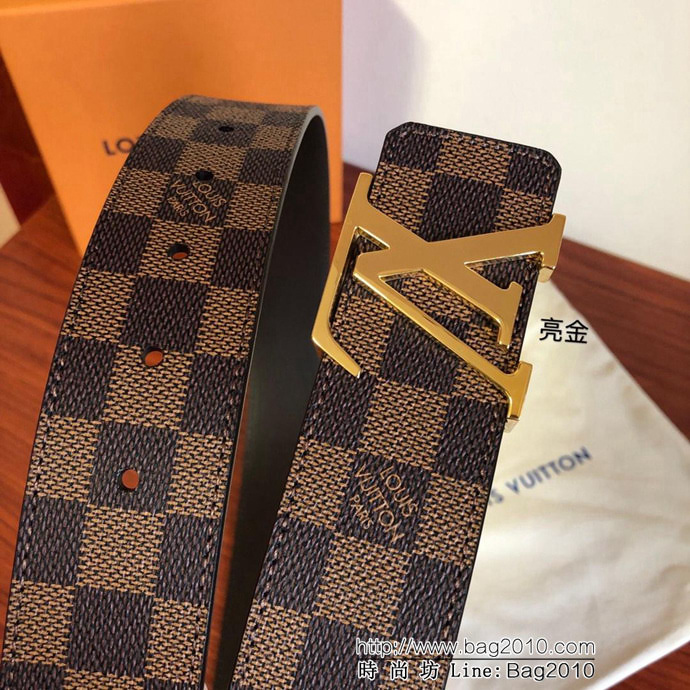 路易威登LV 原單品質 經典啡棋盤格 百搭款男士皮帶 M9807  xfp1389